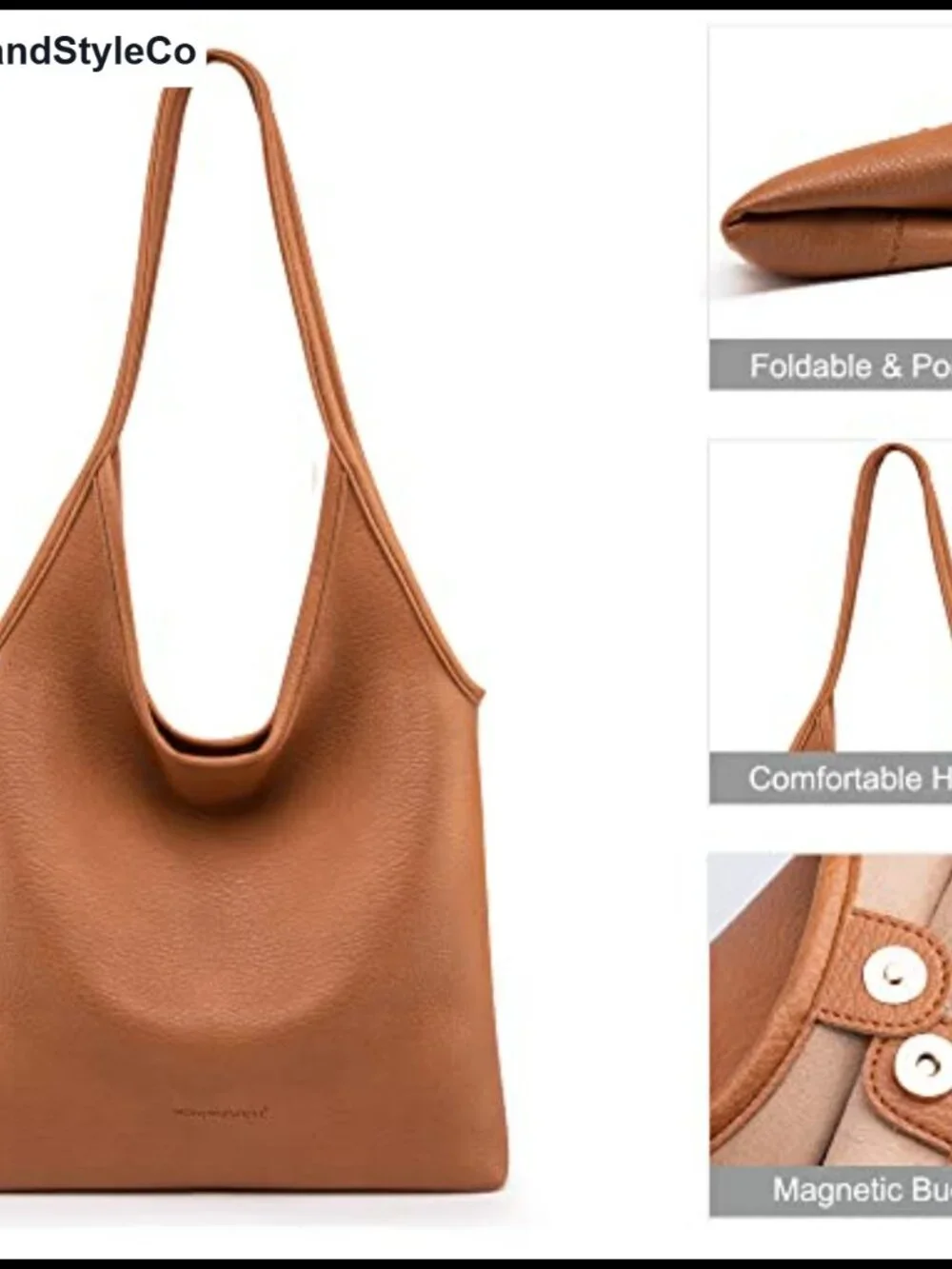 Soft Vegan Leather Slouchy Hobo Shoulder Bag Top Handle Handbag for Women